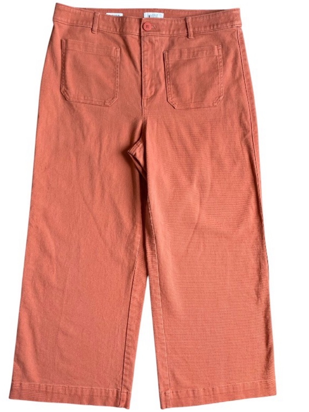 LOFT Outlet Palmer Wide Leg Crop Pants Size 12 Terra Cotta Orange - Picture 2 of 12